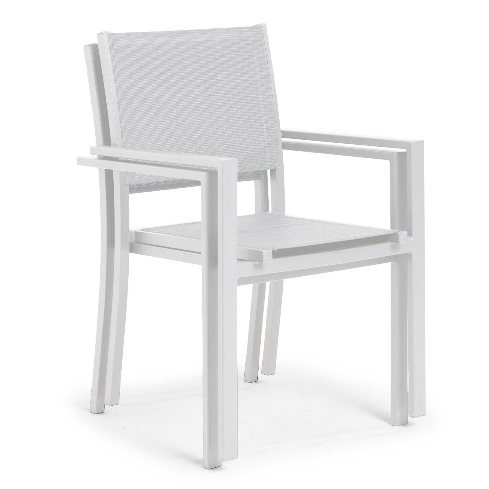 Set di 2 sedie da giardino con braccioli in alluminio e tessililene