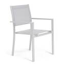 Set di 2 sedie da giardino con braccioli in alluminio e tessililene