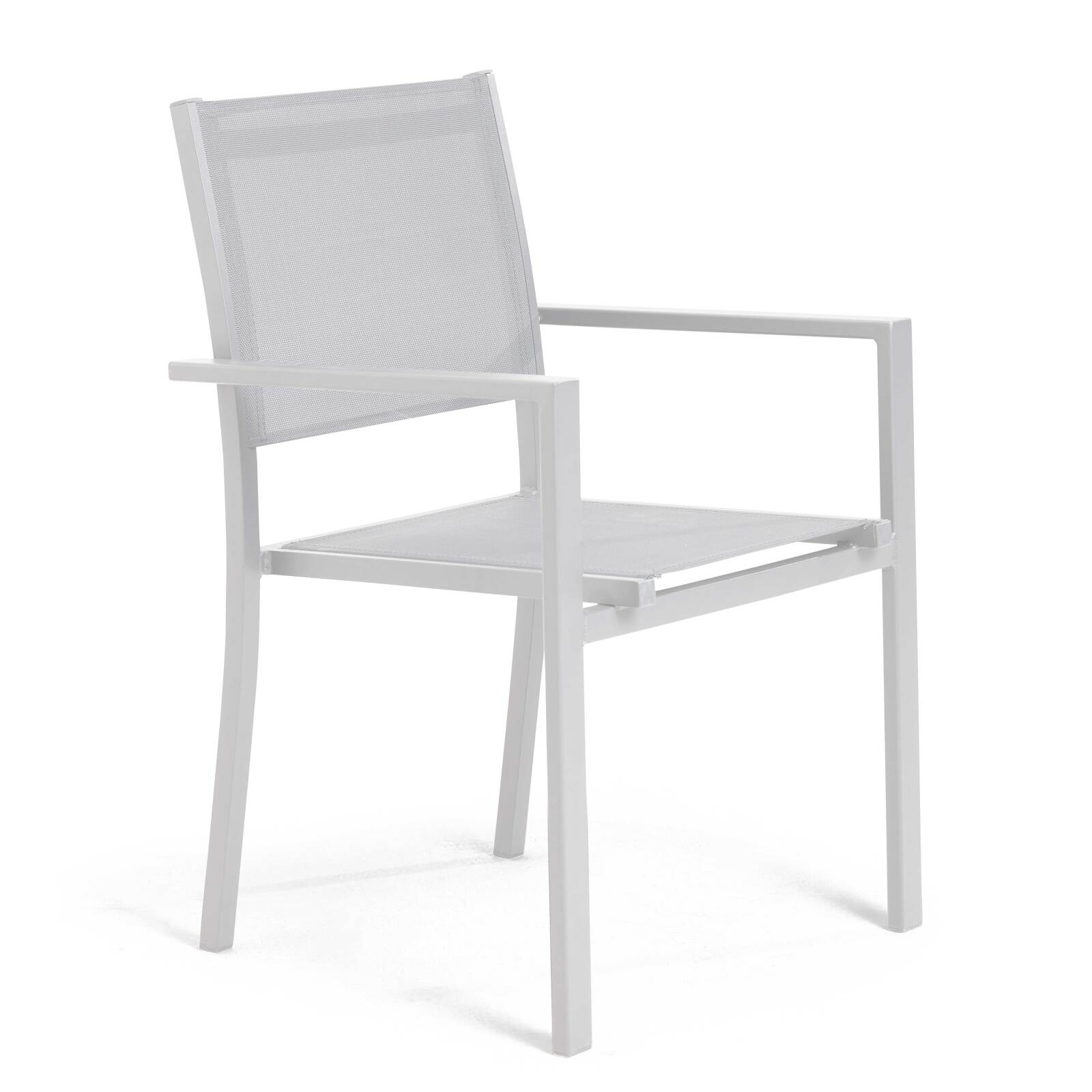 Set di 2 sedie da giardino con braccioli in alluminio e tessililene