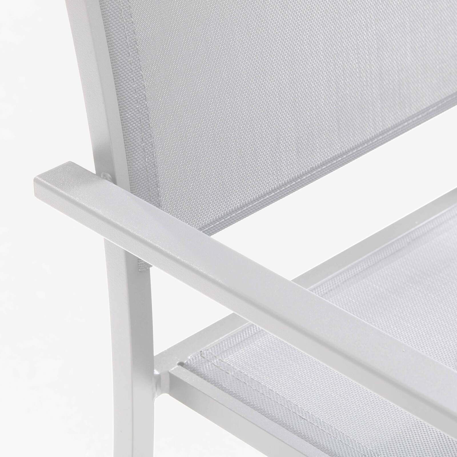 Set di 2 sedie da giardino con braccioli in alluminio e tessililene