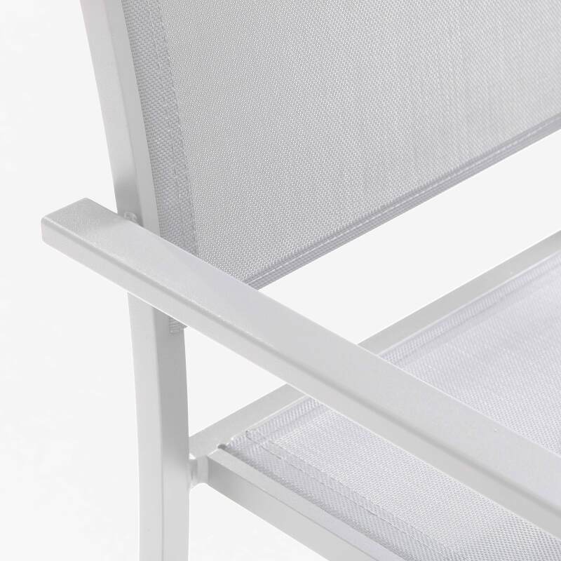 Set di 2 sedie da giardino con braccioli in alluminio e tessililene (5/7)