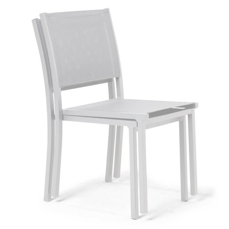 Set di 2 sedie da giardino in alluminio e Textilene (2/7)