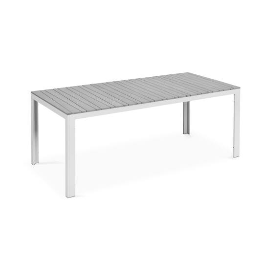 Tavolo da giardino rettangolare per 8 persone in alluminio e polipropilene (190 x 90 x 74 cm)