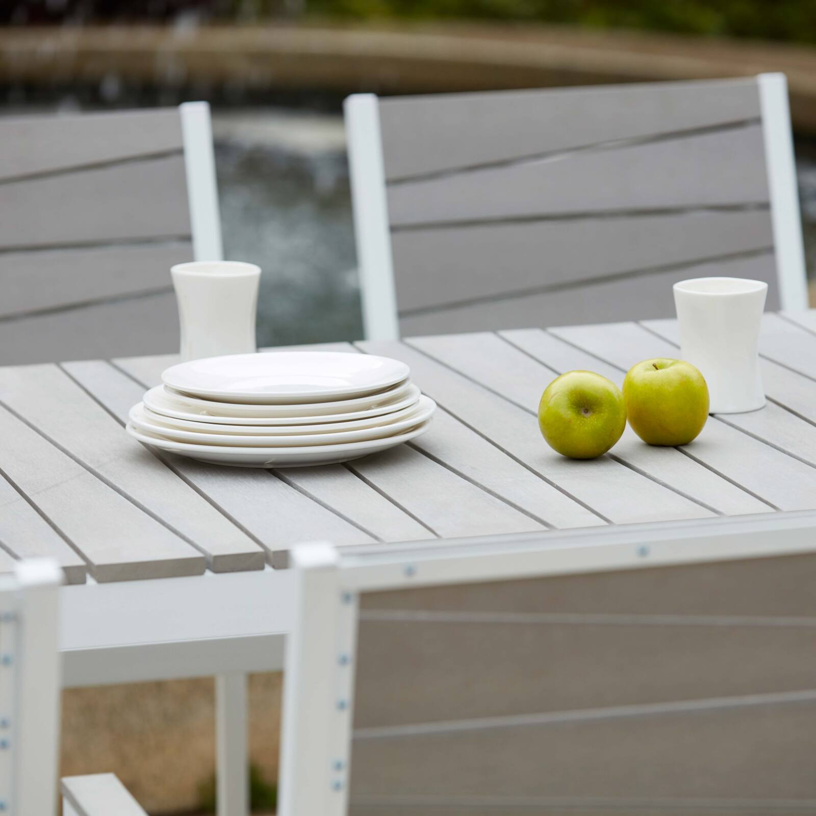 Tavolo da giardino rettangolare per 8 persone in alluminio e polipropilene (190 x 90 x 74 cm) Tavolo da giardino rettangolare per 8 persone in alluminio e polipropilene (190 x 90 x 74 cm)