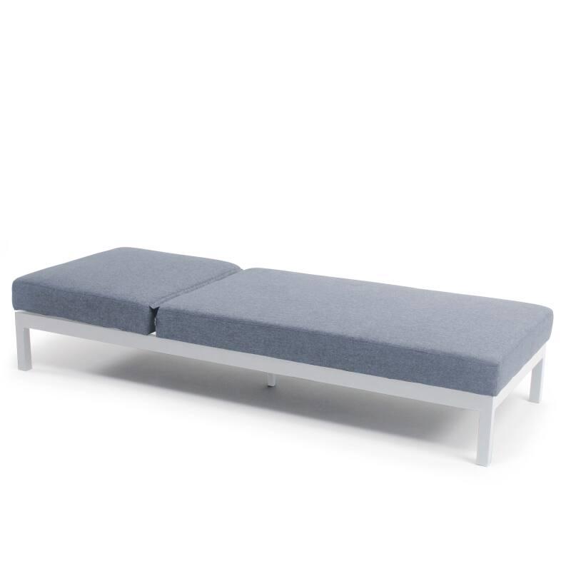 Lettino prendisole con cuscino e tavoletta, reclinabile in 5 posizioni