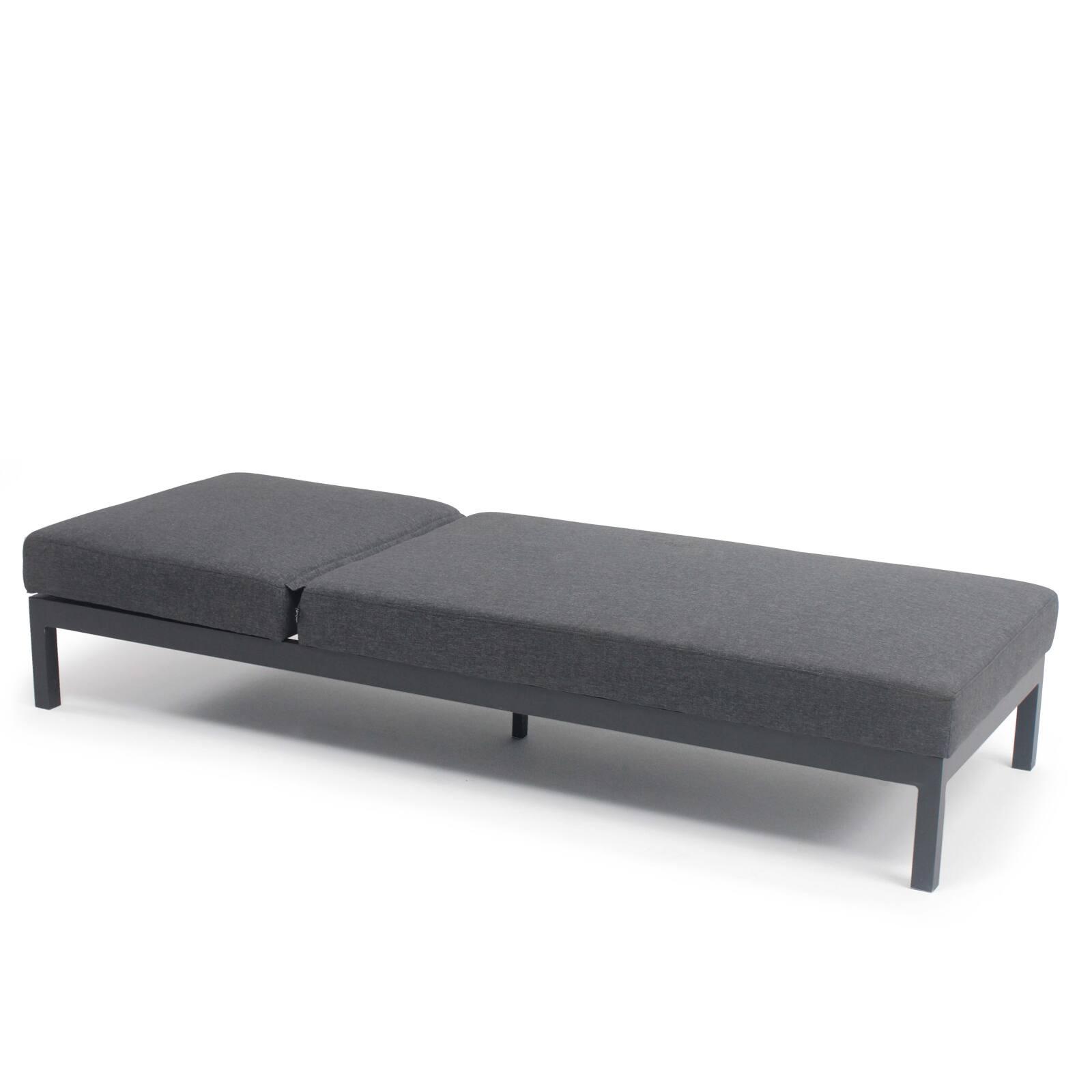 Set di 2 lettini prendisole con cuscino, reclinabili in 5 posizioni Set di 2 lettini prendisole con cuscino, reclinabili in 5 posizioni