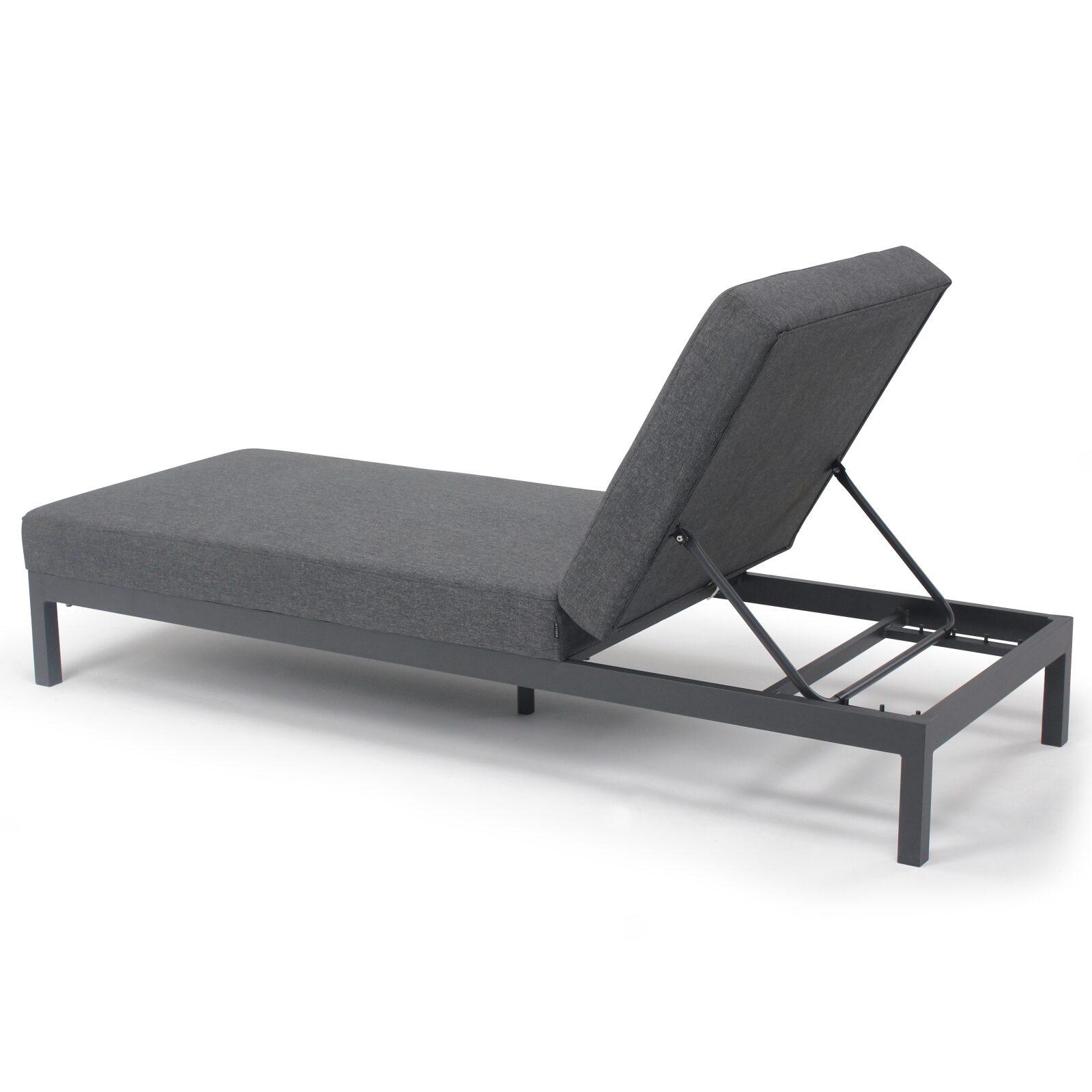 Set di 2 lettini prendisole con cuscino, reclinabili in 5 posizioni Set di 2 lettini prendisole con cuscino, reclinabili in 5 posizioni