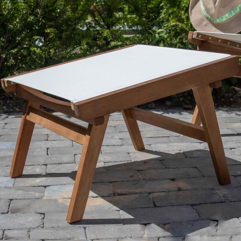 Sedia sdraio reclinabile in legno di eucalipto FSC® con poggiapiedi