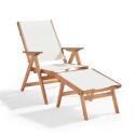 Sedia sdraio reclinabile in legno di eucalipto FSC® con poggiapiedi