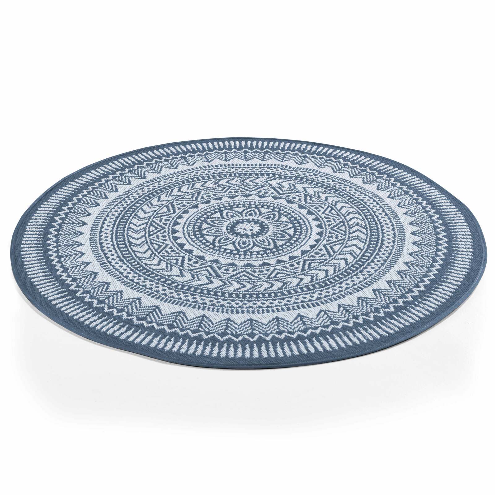 Tappeto rotondo da esterno a motivi in polipropilene