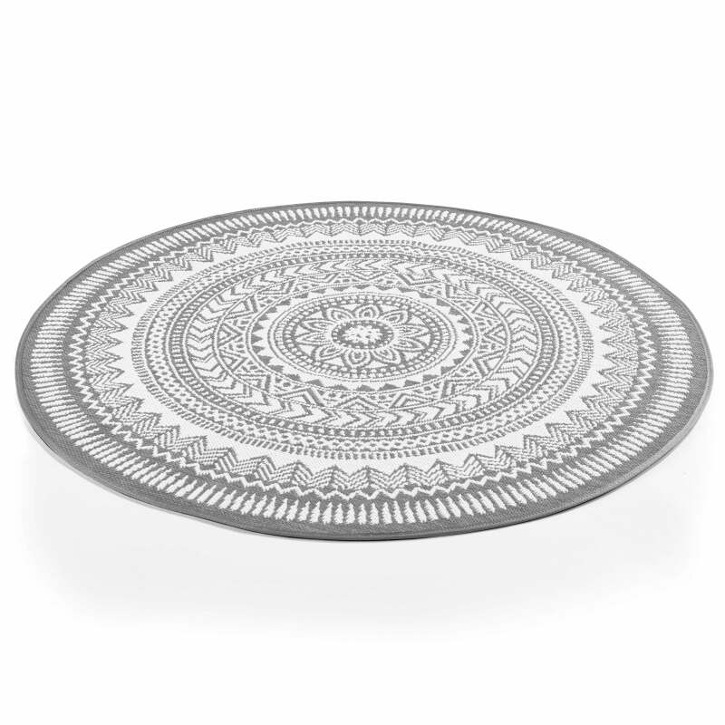 Tappeto rotondo da esterno a motivi in polipropilene