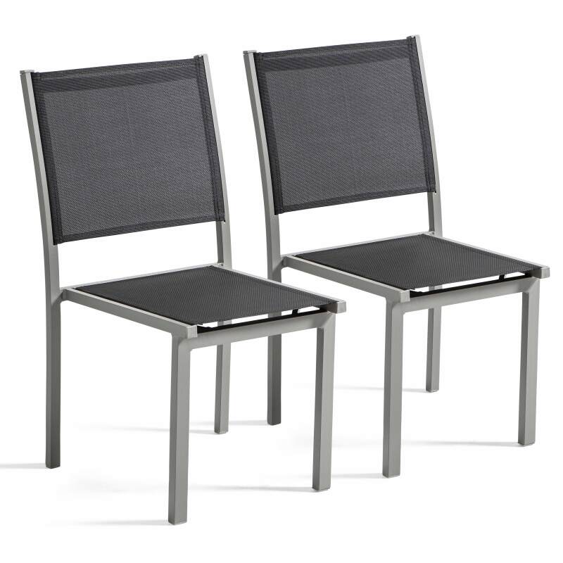 Set di 2 sedie da esterno in alluminio e Textilene