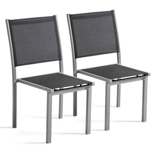 Set di 2 sedie da esterno in alluminio e Textilene