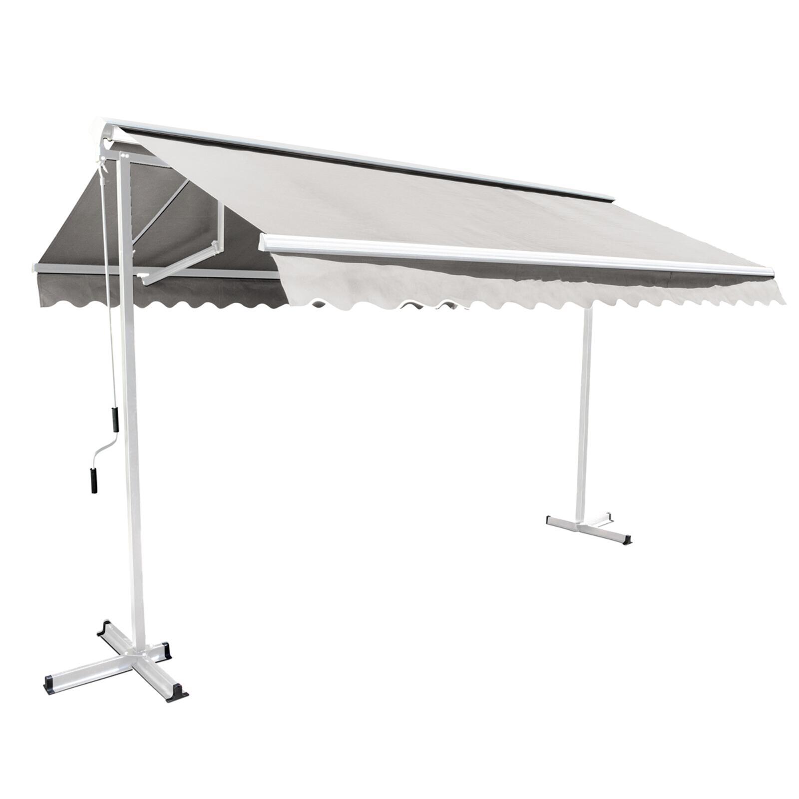 Gruppo Tenda da sole doppia inclinazione (3 x 3 m) + 4 lastre zavorrate