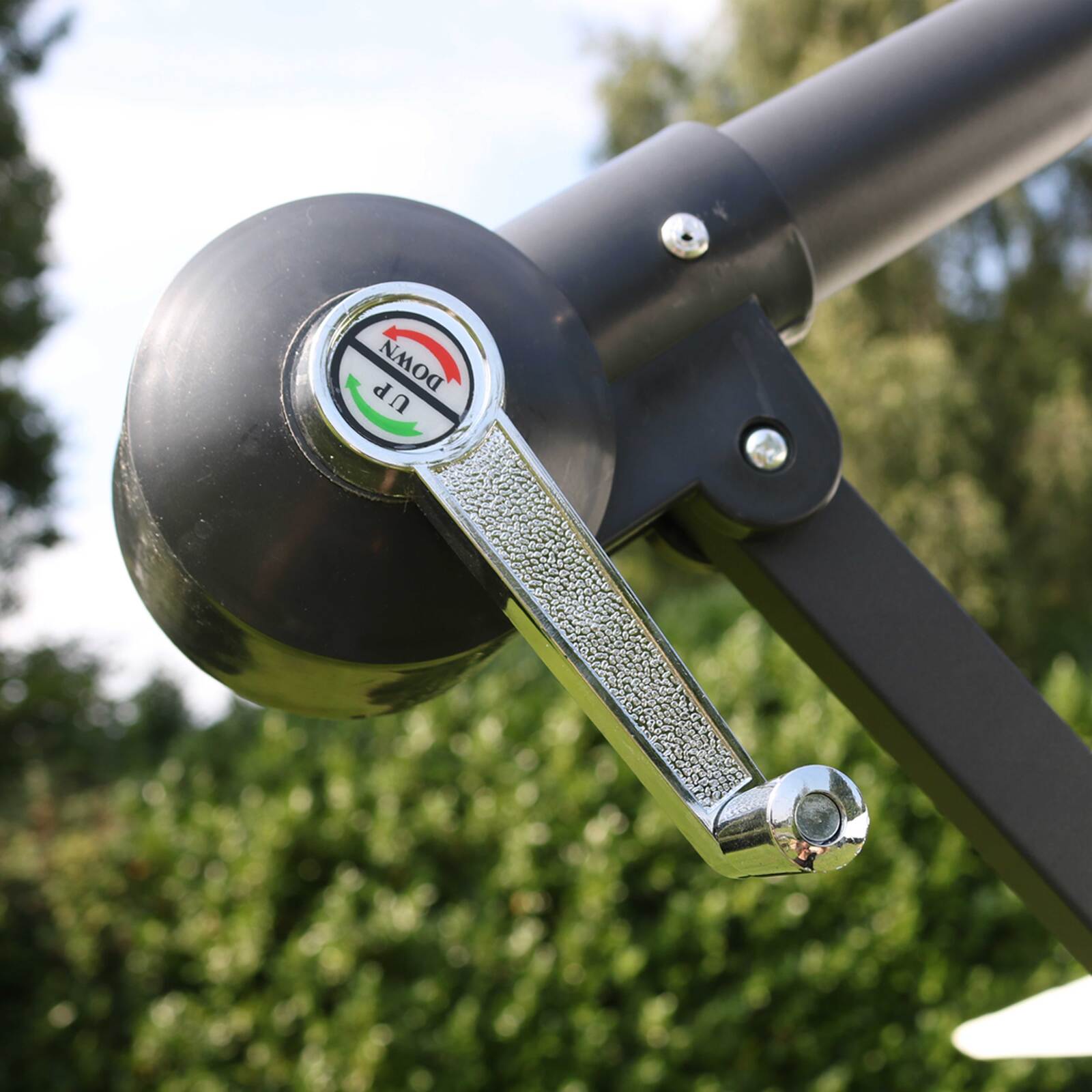 Ombrellone a braccio inclinabili (3 x 3 m) + 4 lastre zavorrate