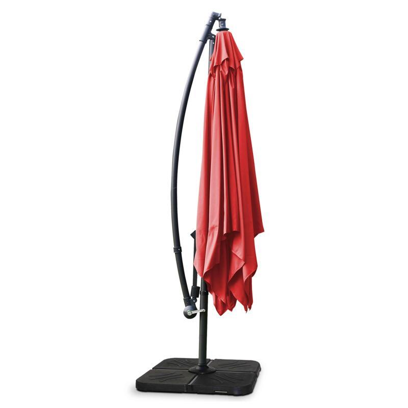 Ombrellone a braccio inclinabili (3 x 3 m) + 4 lastre zavorrate