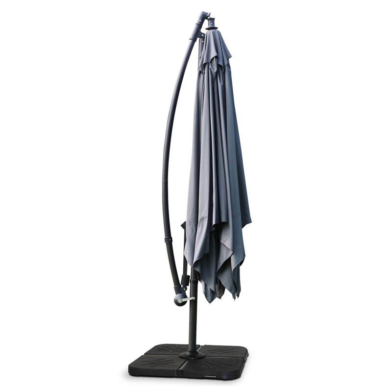 Ombrellone a braccio quadrato inclinabile (3 x 3 m) + 4 pannelli di zavorra riempibili (4/7)