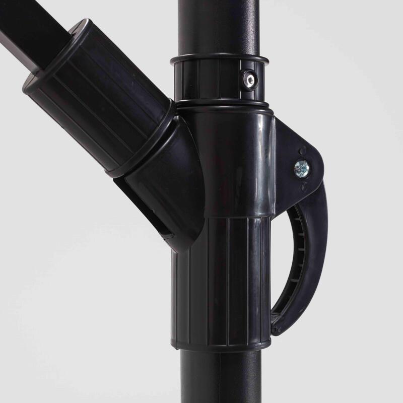 Ombrellone a braccio quadrato inclinabile (3 x 3 m) + 4 pannelli di zavorra riempibili (5/7)