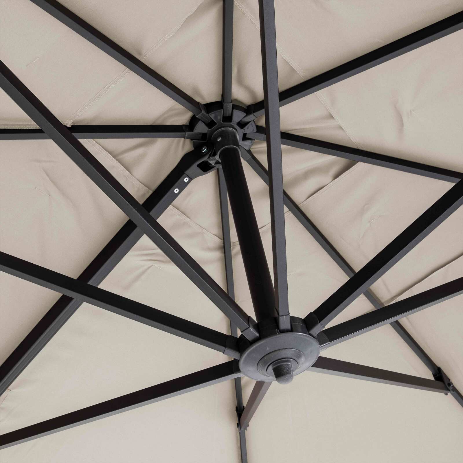 Ombrellone a braccio rettangolari girevoli a 360° (2 x 3 m) + 4 lastre zavorrate