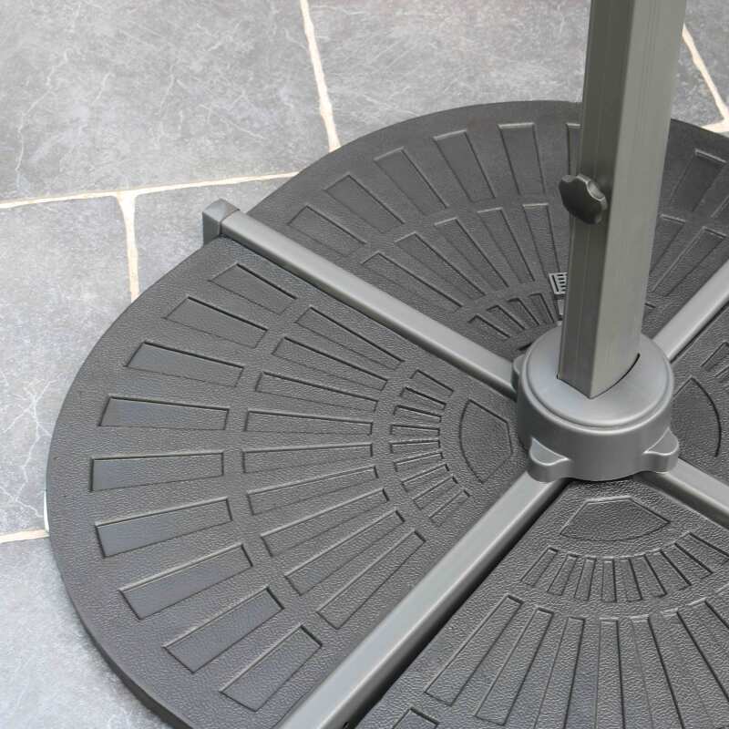 Ombrellone a braccio rettangolari girevoli a 360° (2 x 3 m) + 4 lastre zavorrate