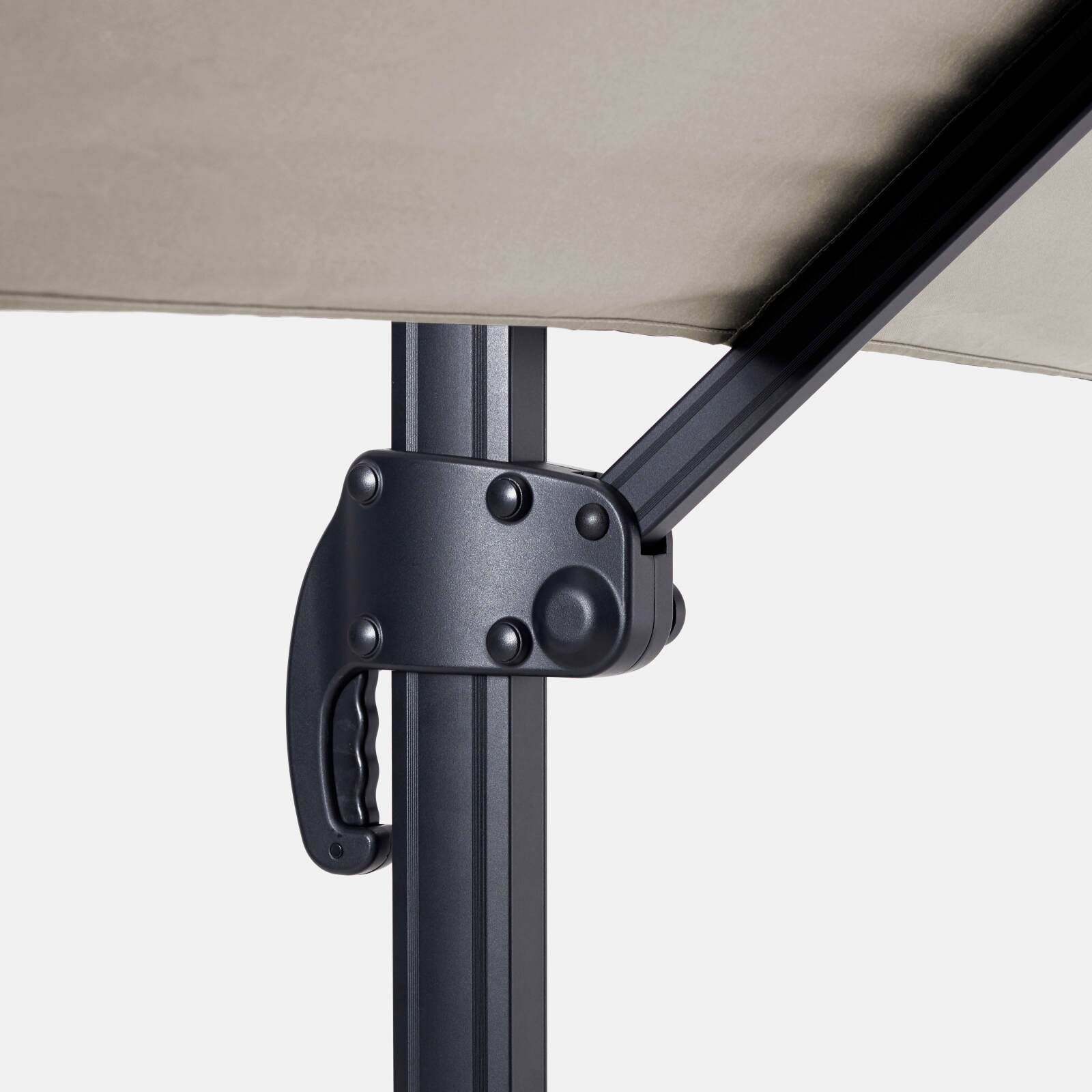 Ombrellone a braccio rettangolari girevole 360° (2 x 3 m) + tegola zavorrata da 100 L su ruote