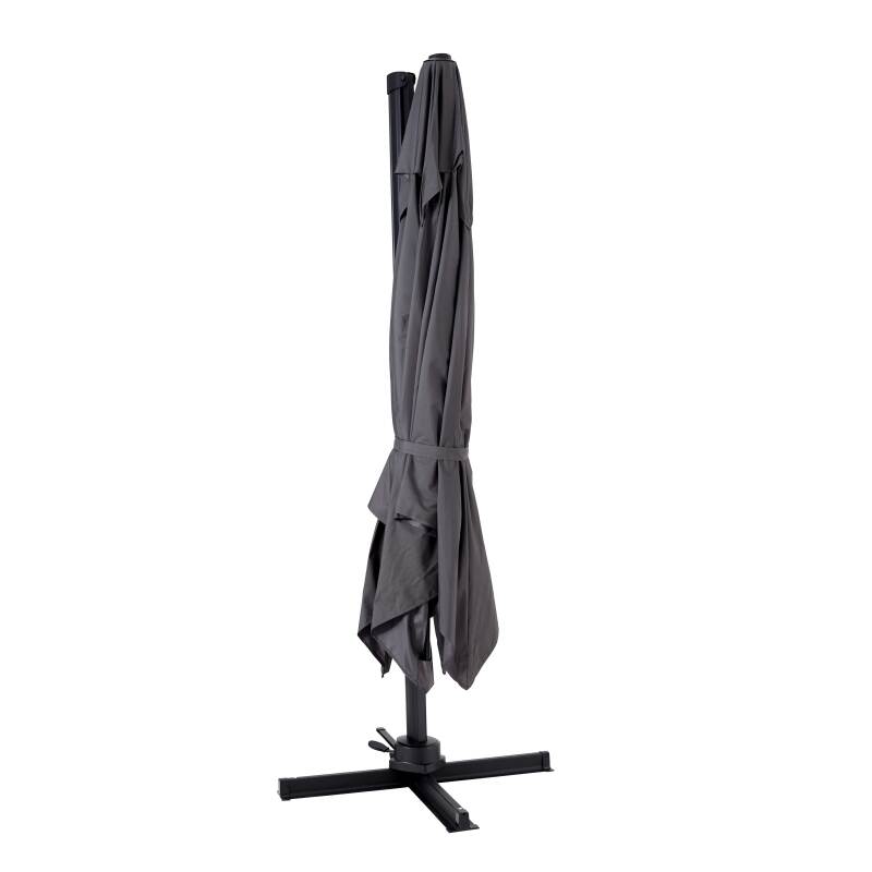 Ombrellone a braccio rettangolari girevole 360° (2 x 3 m) + tegola zavorrata da 100 L su ruote