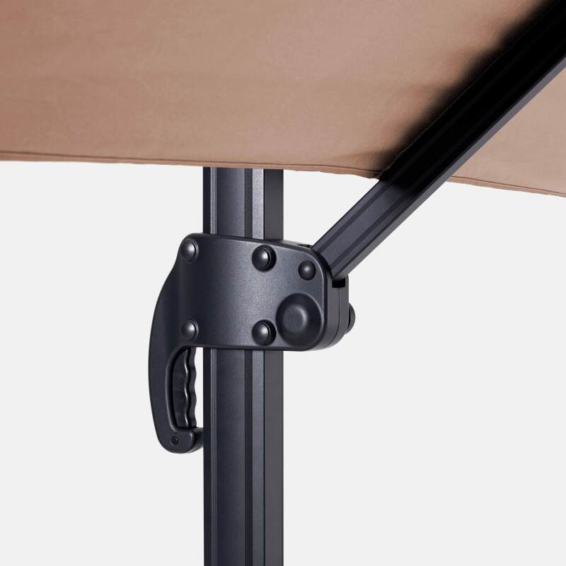 Ombrellone a braccio rettangolari girevole 360° (2 x 3 m) + tegola zavorrata da 100 L su ruote