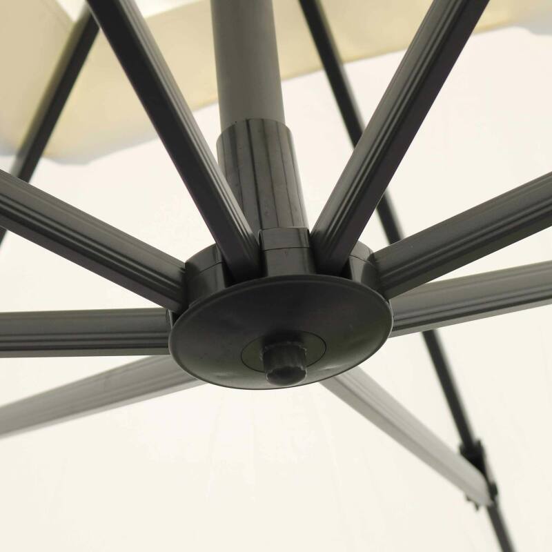 Ombrellone a braccio quadrato sfalsato (3 x 3 m) con rotazione a 360° + 4 pannelli di zavorra riempibili (5/7)