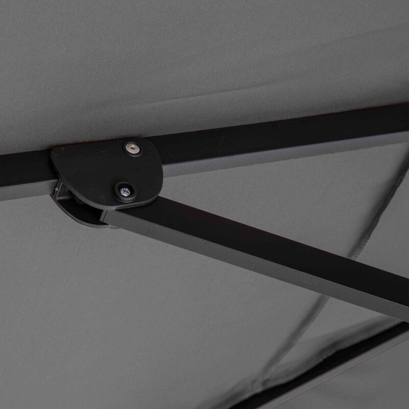 Ombrellone a braccio quadrato sfalsato (3 x 3 m) con rotazione a 360° + 4 pannelli di zavorra riempibili (7/8)