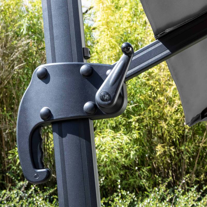 Ombrellone a braccio (3 x 3M) rotanti a 360° + 100 L di zavorra su ruote (2/6)