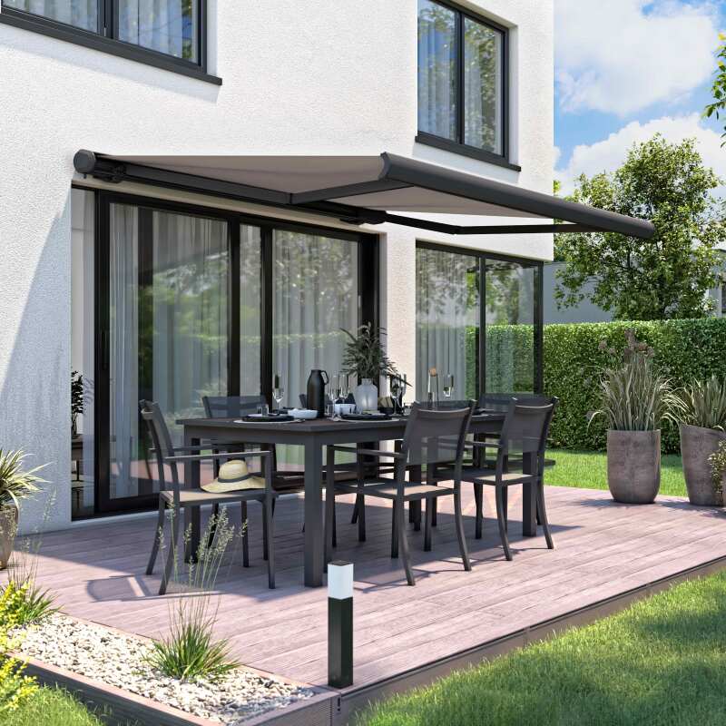 Tenda da sole a bracci 2,50 x 2 m con cassonetto integrato