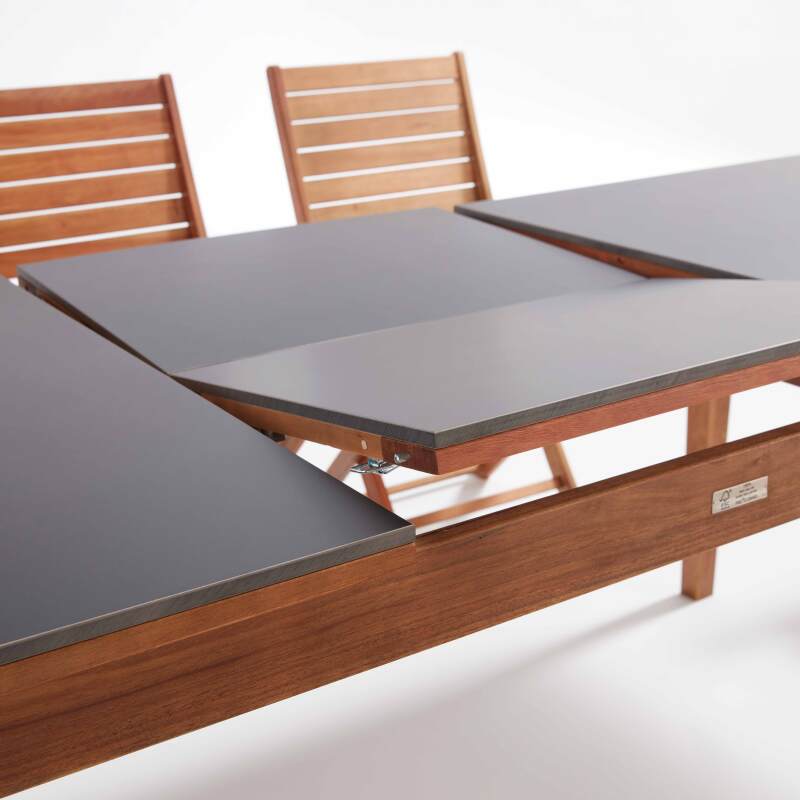 Tavolo rettangolare allungabile da giardino in legno di eucalipto FSC®