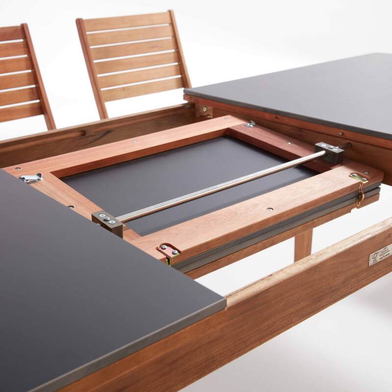 Tavolo rettangolare allungabile da giardino in legno di eucalipto FSC®