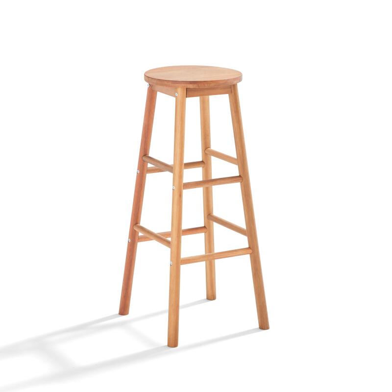 Set da pranzo pieghevole in piedi + 2 sgabelli alti in legno di eucalipto FSC®