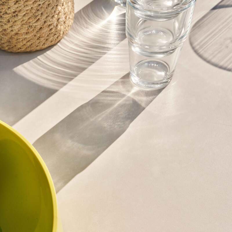 Tavolo da giardino rettangolare (180 x 90 cm) in alluminio + pietra sinterizzata