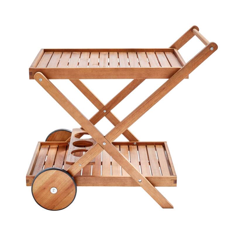 Carrello in legno di eucalipto FSC® su ruote (3/7)