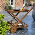 Carrello portaviande da esterno con ruote in legno di eucalipto - Lifestyle