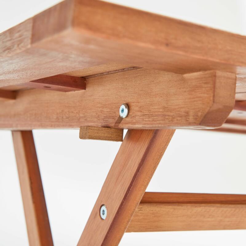 Tavolo rettangolare pieghevole (140 x 70 x 76 cm) in legno di eucalipto FSC®