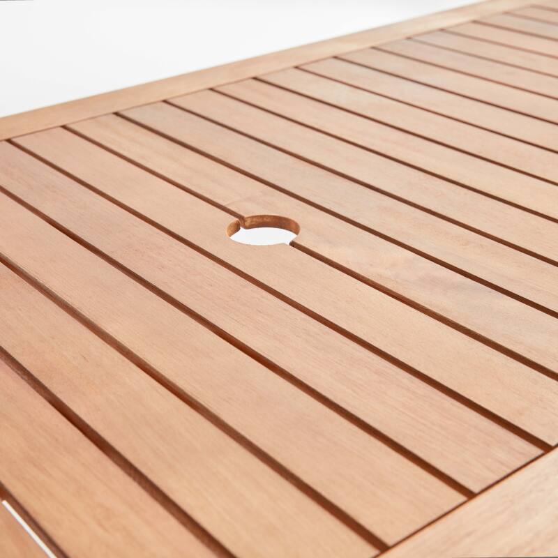 Tavolo rettangolare pieghevole (140 x 70 x 76 cm) in legno di eucalipto FSC®