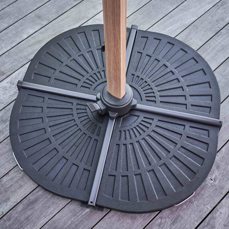 Ombrellone a braccio inclinabili (3 x 3 m) + 4 lastre zavorrate