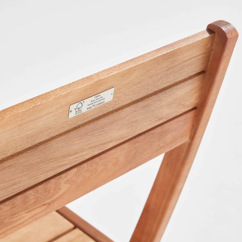 Set di 2 sedie pieghevoli in legno di eucalipto FSC® + Textilene