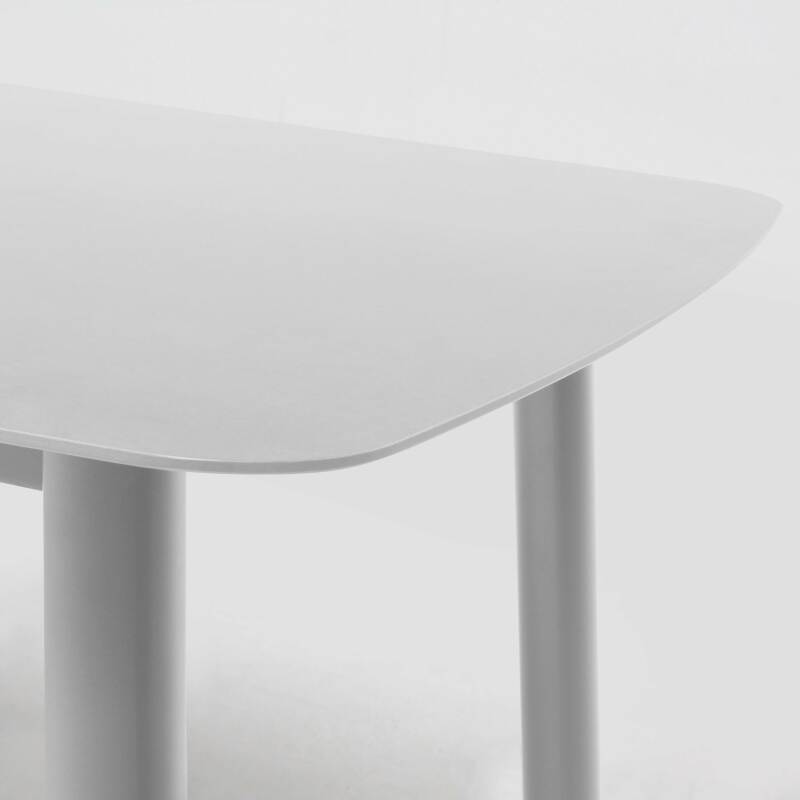 Tavolo da giardino in alluminio e pietra 180 x 90 cm con 6 sedie e 2 sedie con braccioli