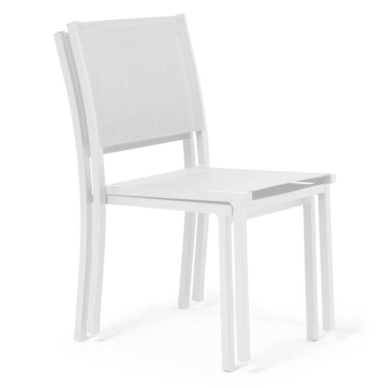 Tavolo da giardino in alluminio e pietra 180 x 90 cm con 6 sedie e 2 sedie con braccioli