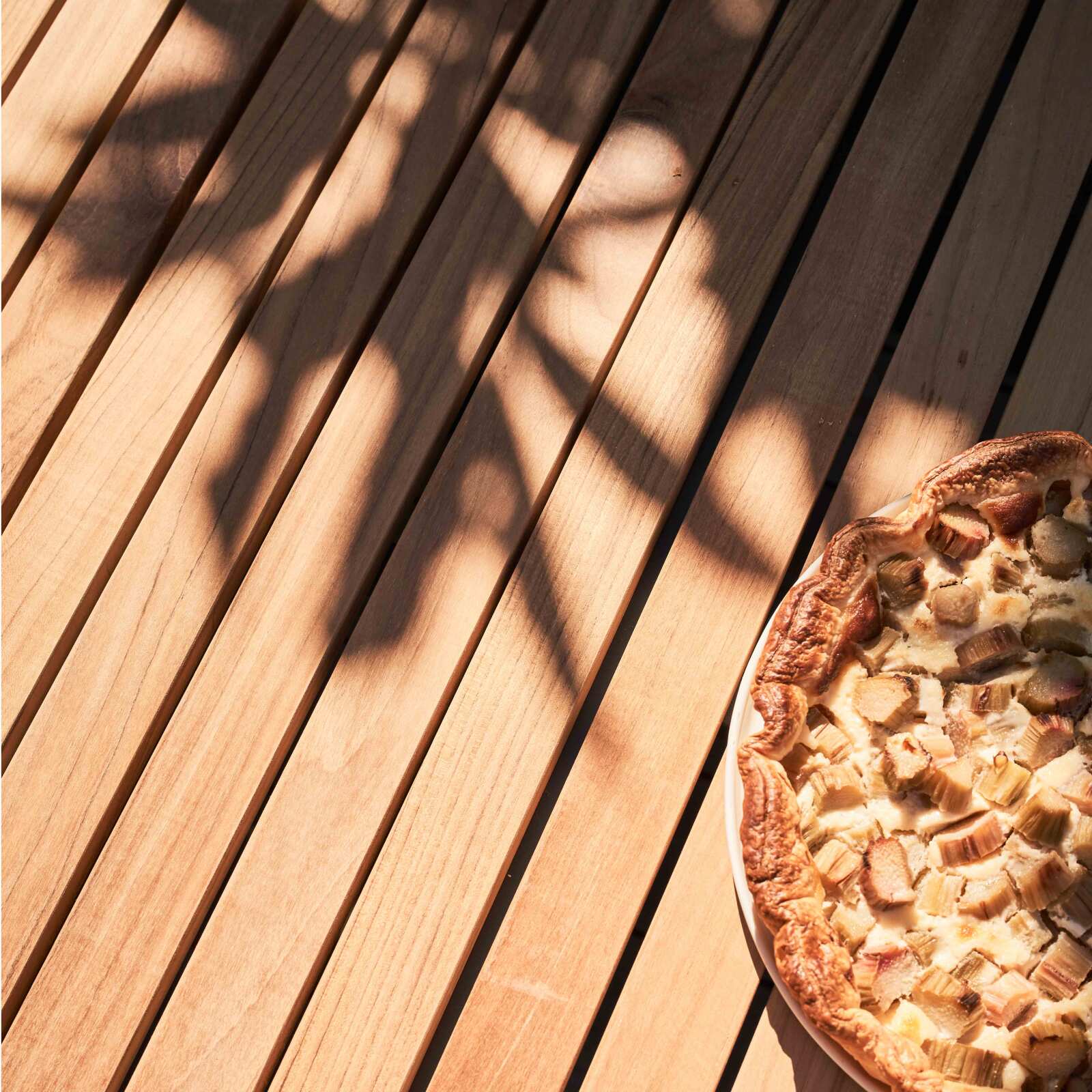 Tavolo da giardino (200 x 100 x 75 cm) in alluminio e teak