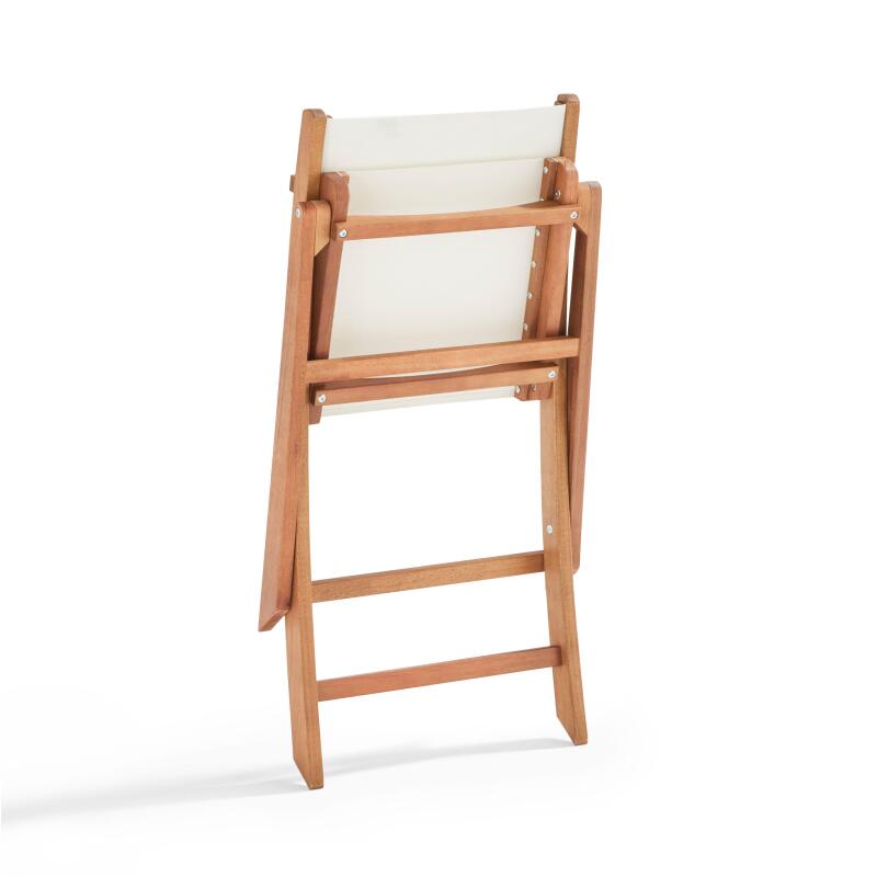 Set di 2 sedie pieghevoli in legno di eucalipto FSC® + Textilene