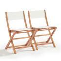 Set di 2 sedie pieghevoli in legno di eucalipto FSC® + Textilene