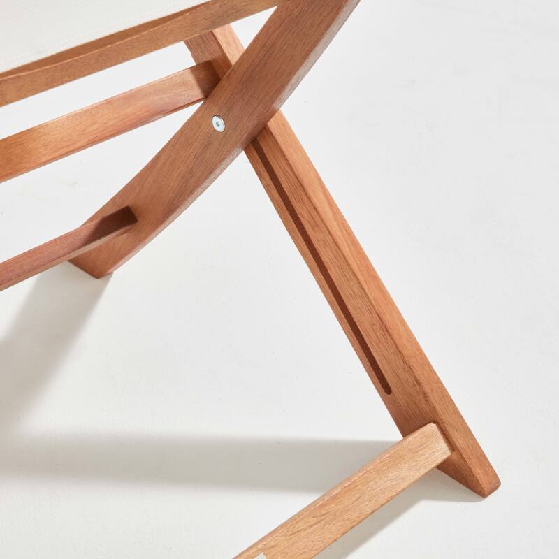 Set di 2 sedie pieghevoli in legno di eucalipto FSC® + Textilene