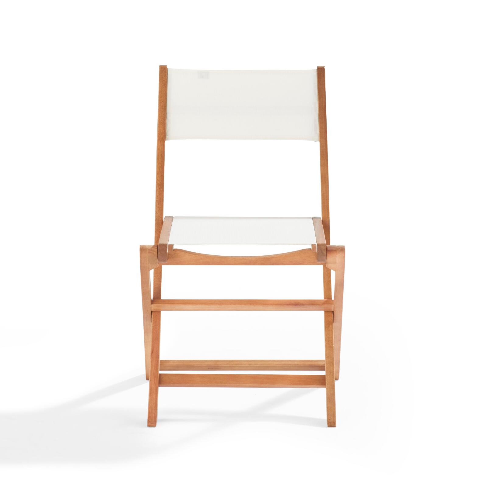 Set di 2 sedie pieghevoli in legno di eucalipto FSC® + Textilene