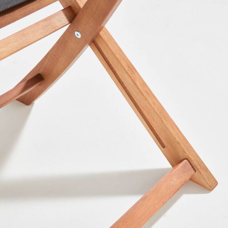 Set di 2 sedie pieghevoli in legno di eucalipto FSC® + Textilene