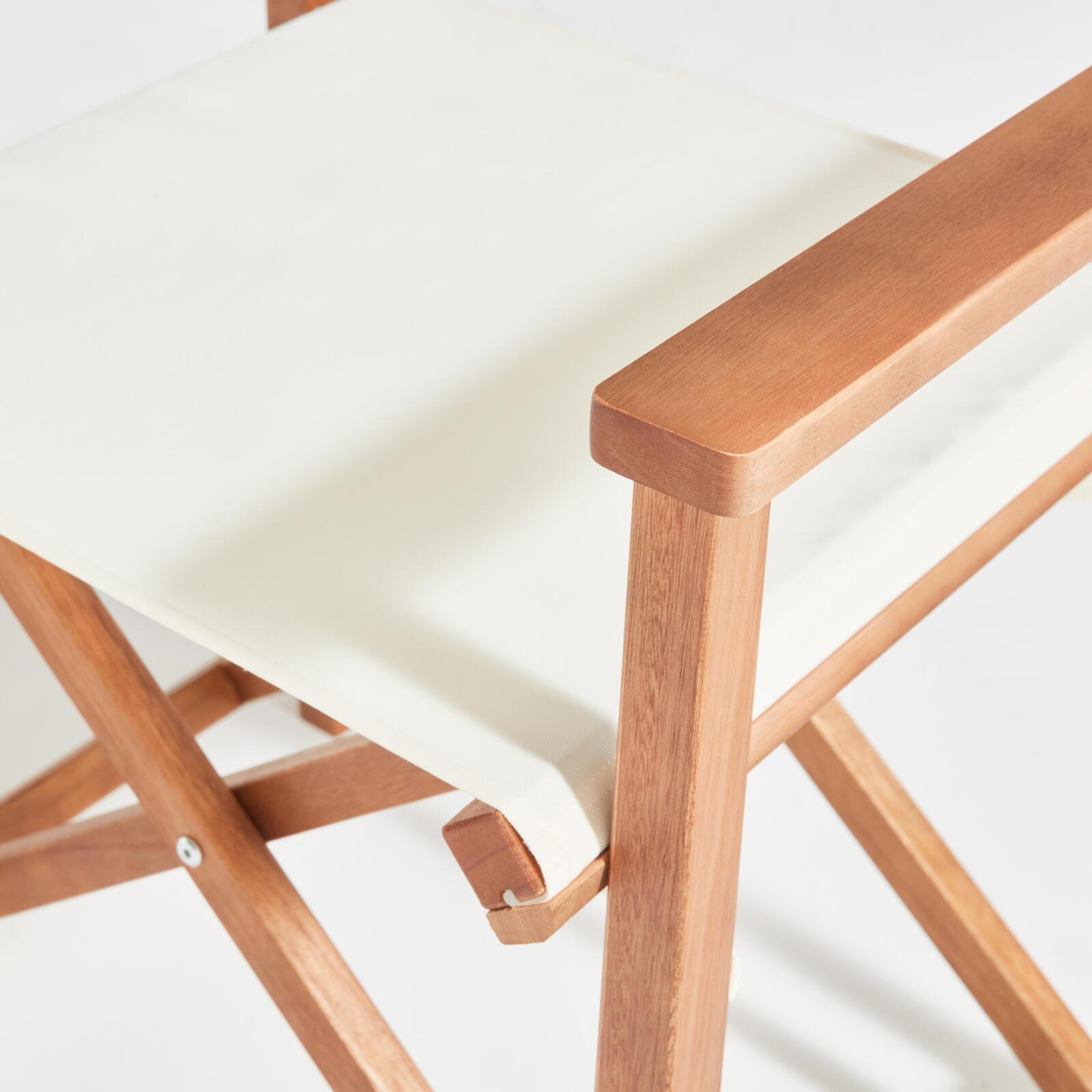 Set di 2 sedie con braccioli pieghevoli in legno di eucalipto FSC® + Textilene